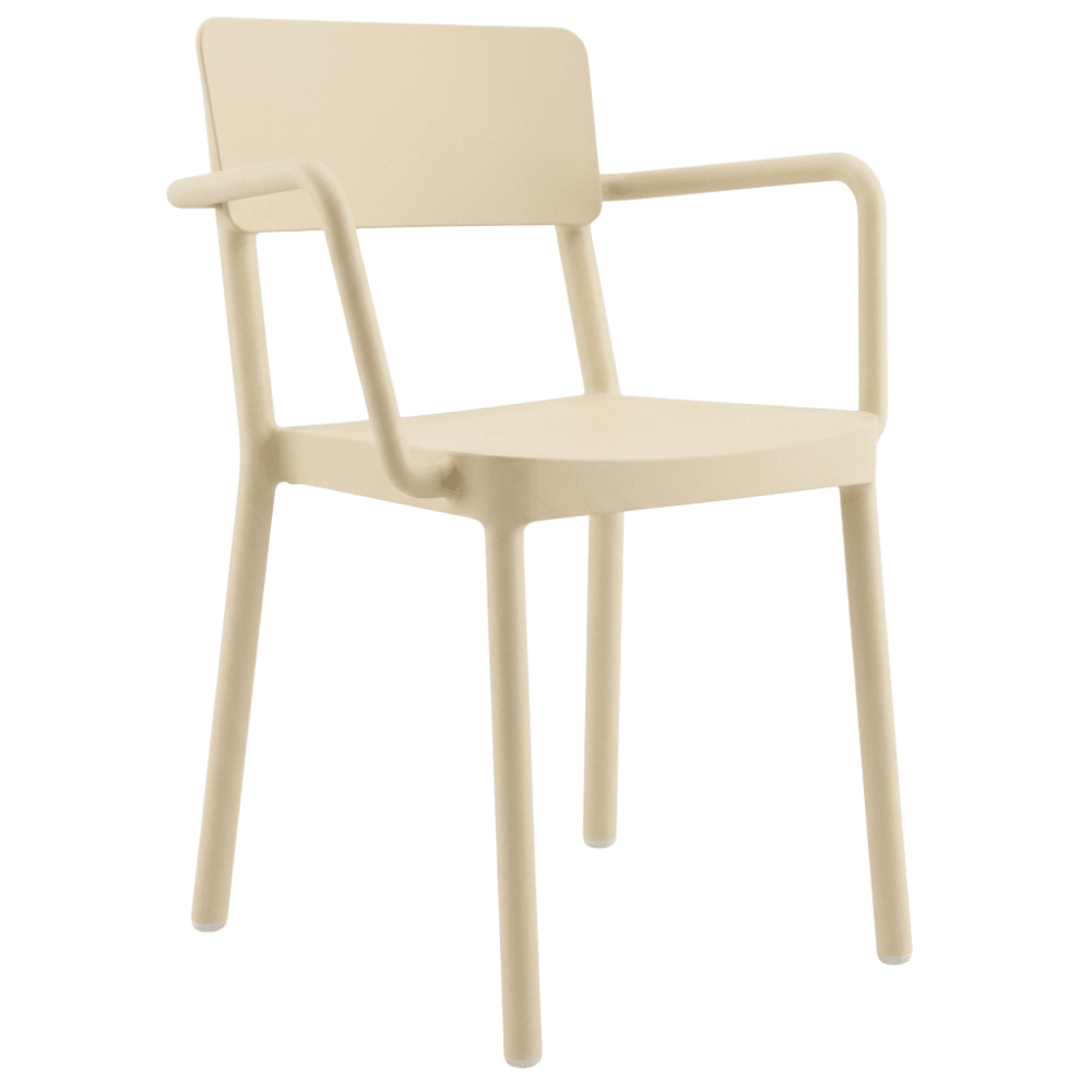 Silla RESOL LISBOA con brazos, apilable, en fibra de vidrio con polipropileno