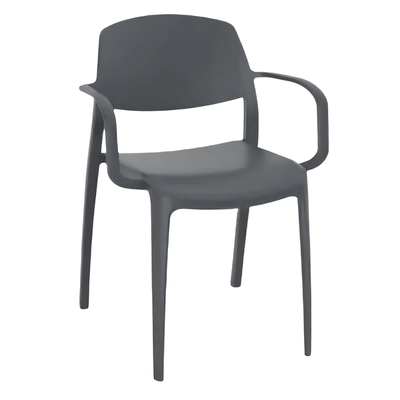 Silla Comercial para Bistró Protección UV - RESOL SMART ARMCHAIR - Varios Colores - Asiento y Respaldo en Polipropileno - 5371 - Resol - NOGAL BEAT - Sillas