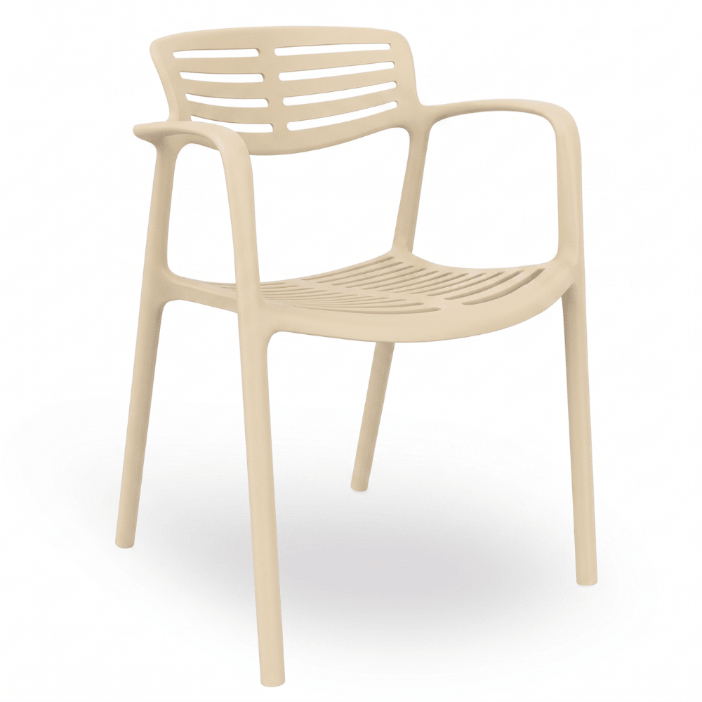 Silla Comercial para Bistró - RESOL TOLEDO AIRE - Varios Colores - Asiento y Respaldo en Polipropileno y Fibra de Vidrio - 6834 - Resol - NOGAL BEAT - Sillas