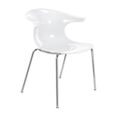 Silla Comercial para Cafetería - INFINITI LOOP - Varios Colores - Asiento y Respaldo en Policarbonato - 110-1520BT-BCO-ESP - Infiniti - NOGAL BEAT - Silla Comercial Interior