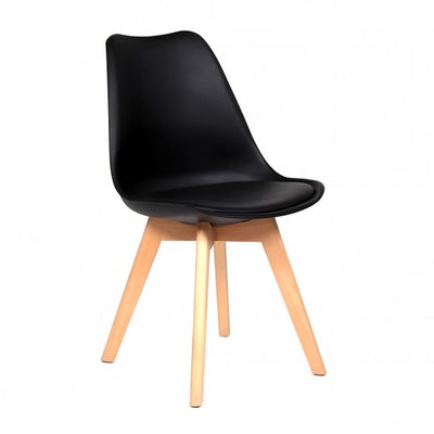 Silla Comercial para Cafetería - NOGAL BEAT CATARINA - Varios Colores - Asiento Tapizado y Respaldo en Polipropileno Base Madera - SILLA CATARINA - MDO - NOGAL BEAT - Silla Comercial Interior
