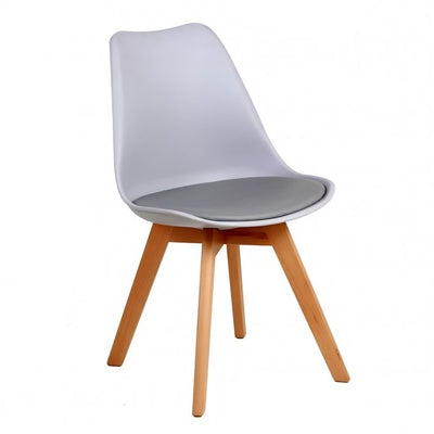 Silla Comercial para Cafetería - NOGAL BEAT CATARINA - Varios Colores - Asiento Tapizado y Respaldo en Polipropileno Base Madera - SILLA CATARINA - MDO - NOGAL BEAT - Silla Comercial Interior