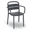 Silla Comercial para Cafetería Protección UV - RESOL COMO ARMCHAIR - Varios Colores - Asiento y Respaldo en Polipropileno - 05350 - Resol - NOGAL BEAT - Silla Comercial Exterior
