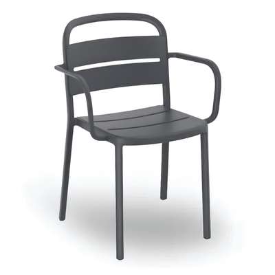 Silla Comercial para Cafetería Protección UV - RESOL COMO ARMCHAIR - Varios Colores - Asiento y Respaldo en Polipropileno - 5350 - Resol - NOGAL BEAT - Sillas