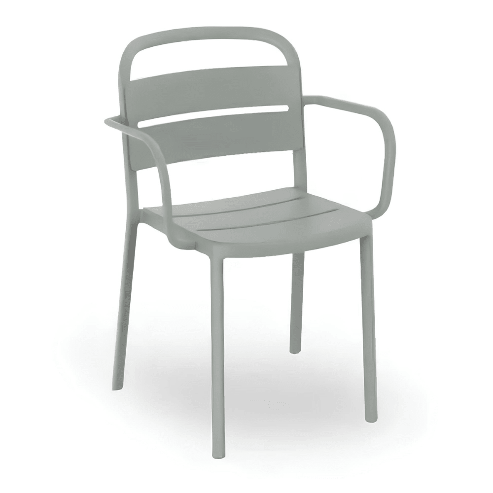 Silla comercial Resol Como Armchair con brazos, de polipropileno con fibra de vidrio para cafetería