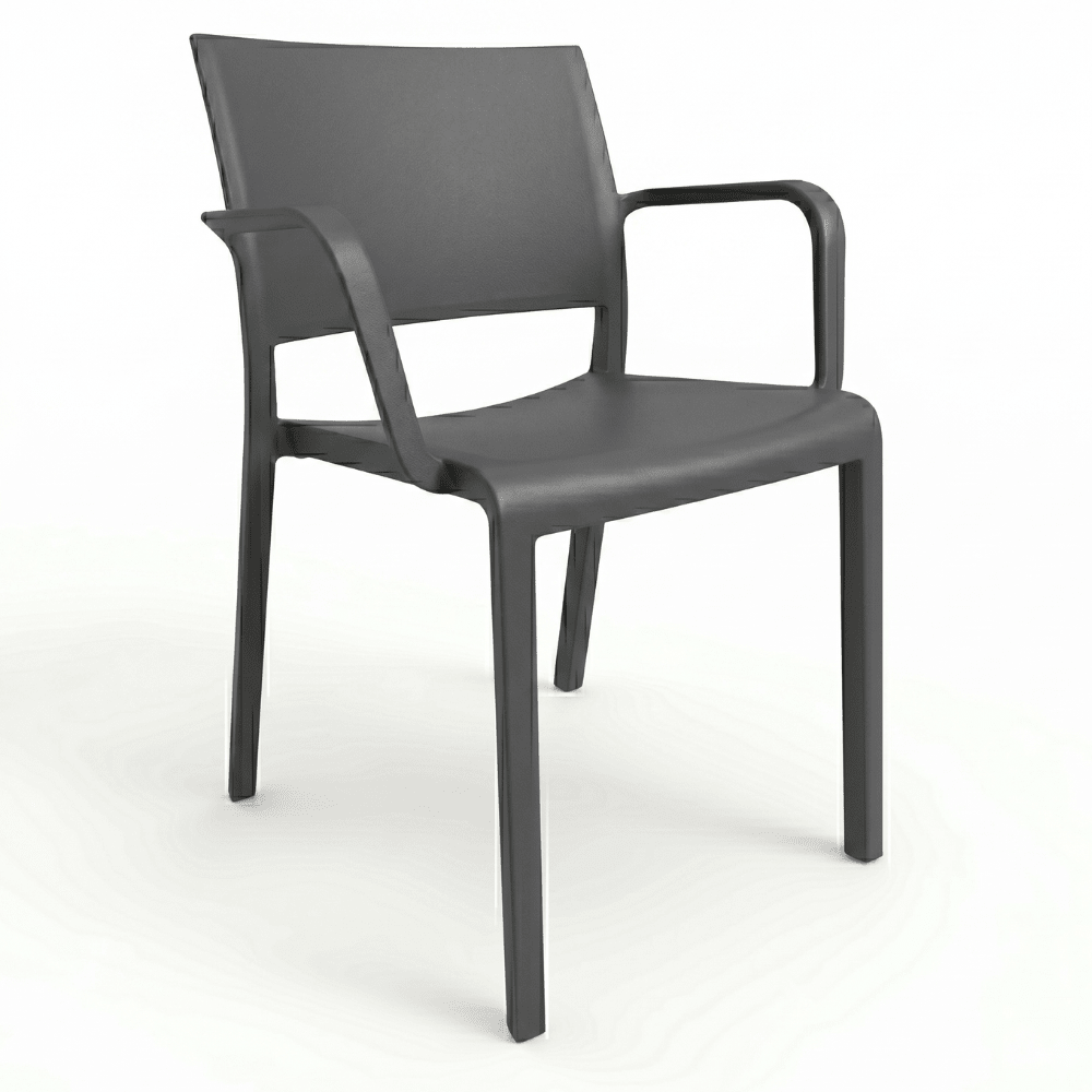 Silla RESOL NEW FIONA con brazos, apilable, en fibra de vidrio con polipropileno