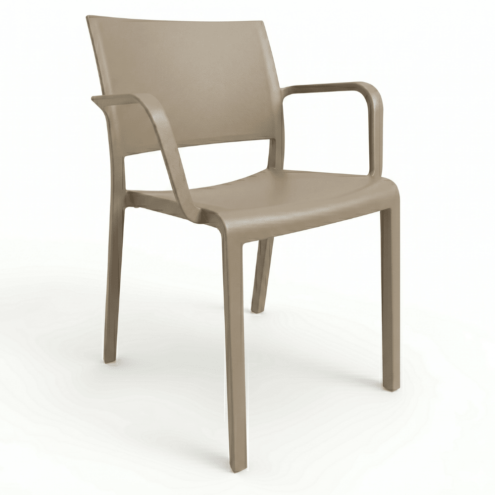 Silla RESOL NEW FIONA con brazos, apilable, en fibra de vidrio con polipropileno