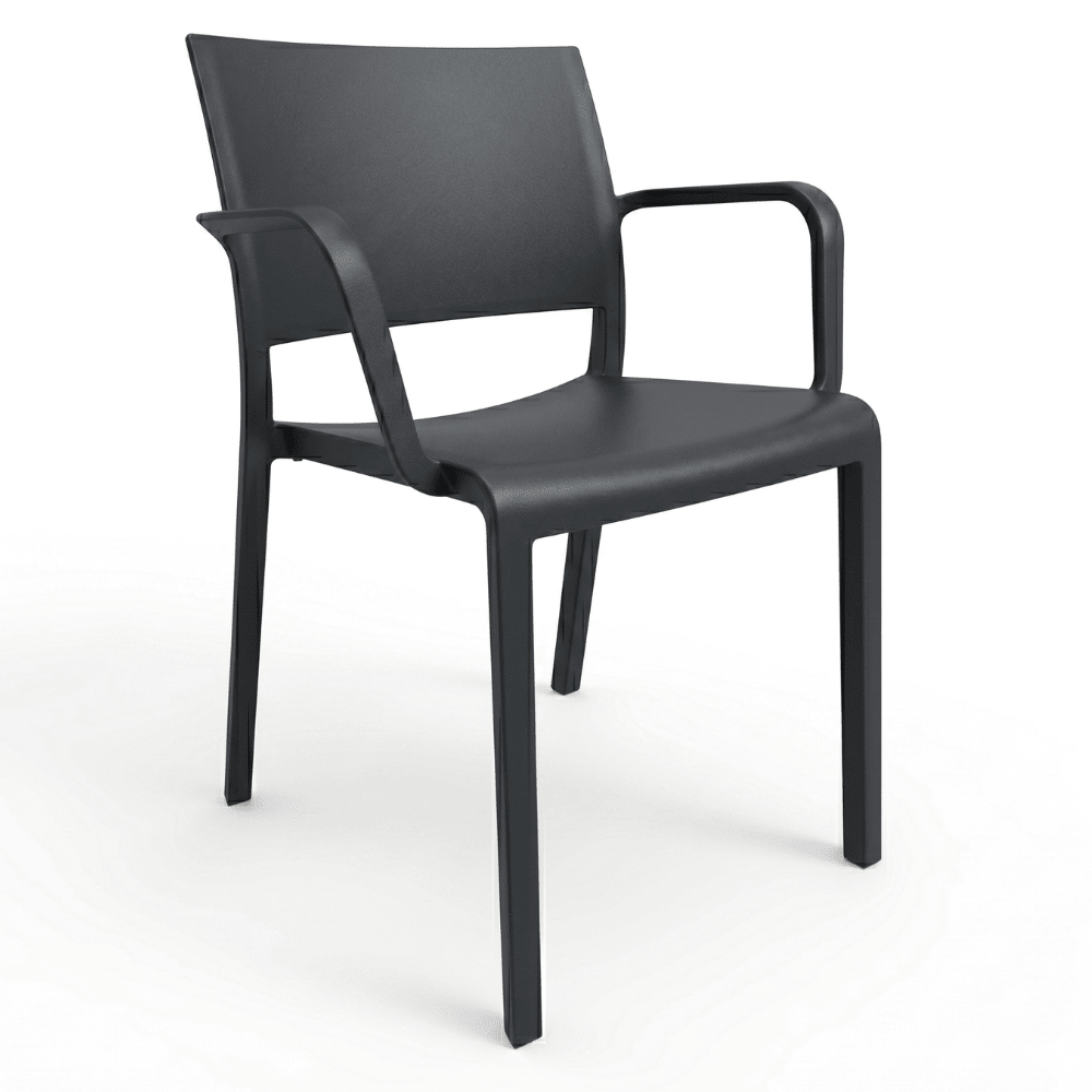 Silla RESOL NEW FIONA con brazos, apilable, en fibra de vidrio con polipropileno