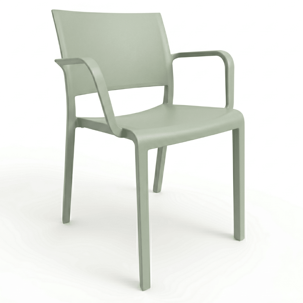 Silla RESOL NEW FIONA con brazos, apilable, en fibra de vidrio con polipropileno