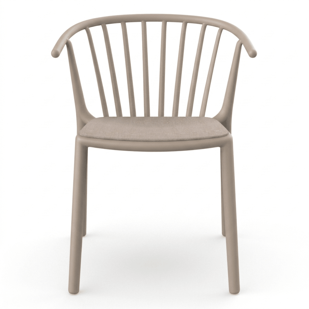 Silla Comercial para Cafetería Protección UV - RESOL WOODY - Varios Colores - Asiento Tapizado - 07094 - Resol - NOGAL BEAT - Silla Comercial Exterior