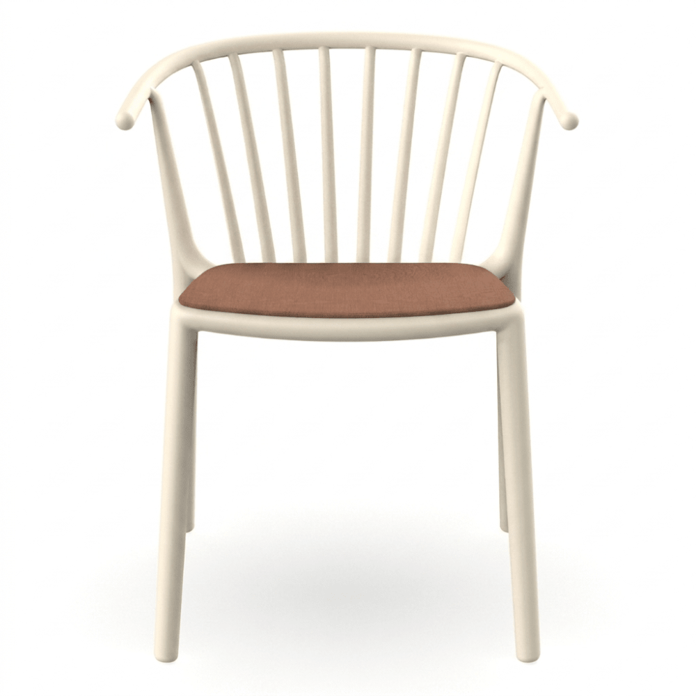 Silla Comercial para Cafetería Protección UV - RESOL WOODY - Varios Colores - Asiento Tapizado - 07093 - Resol - NOGAL BEAT - Silla Comercial Exterior
