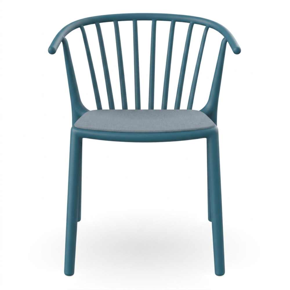 Silla Comercial para Cafetería Protección UV - RESOL WOODY - Varios Colores - Asiento Tapizado - 07098 - Resol - NOGAL BEAT - Silla Comercial Exterior