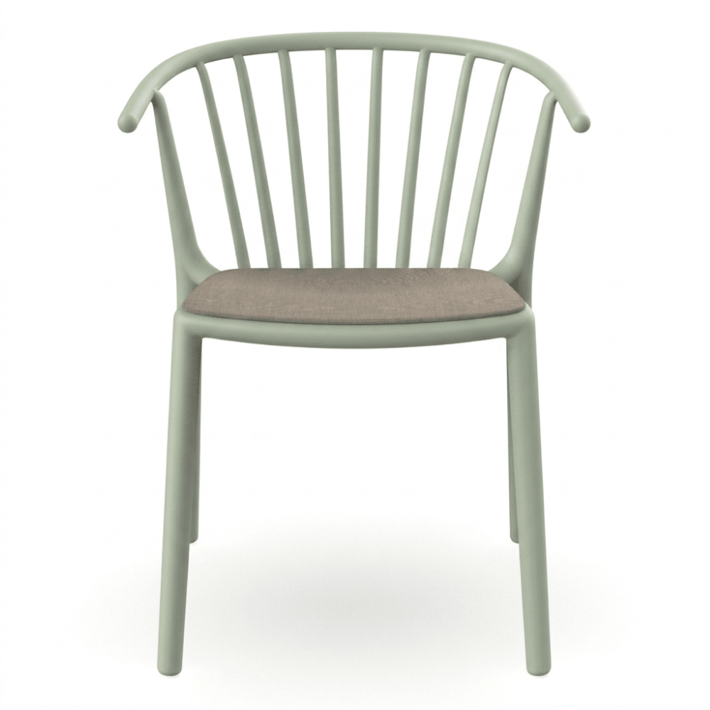 Silla Comercial para Cafetería Protección UV - RESOL WOODY - Varios Colores - Asiento Tapizado - 07096 - Resol - NOGAL BEAT - Silla Comercial Exterior