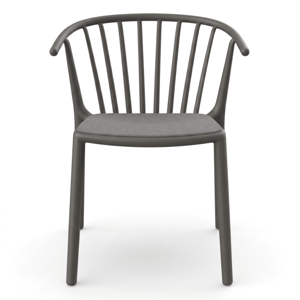 Silla Comercial para Cafetería Protección UV - RESOL WOODY - Varios Colores - Asiento Tapizado - 07097 - Resol - NOGAL BEAT - Silla Comercial Exterior
