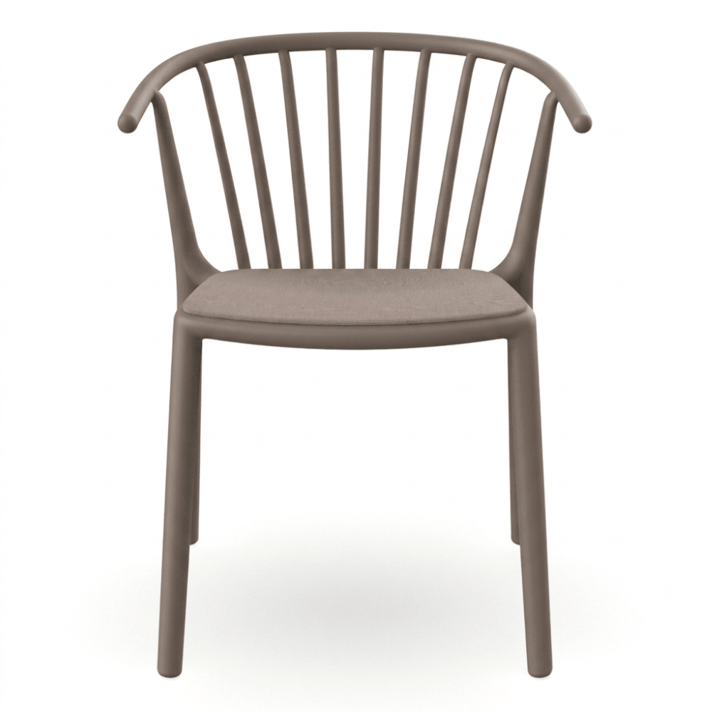 Silla Comercial para Cafetería Protección UV - RESOL WOODY - Varios Colores - Asiento Tapizado - 07095 - Resol - NOGAL BEAT - Silla Comercial Exterior