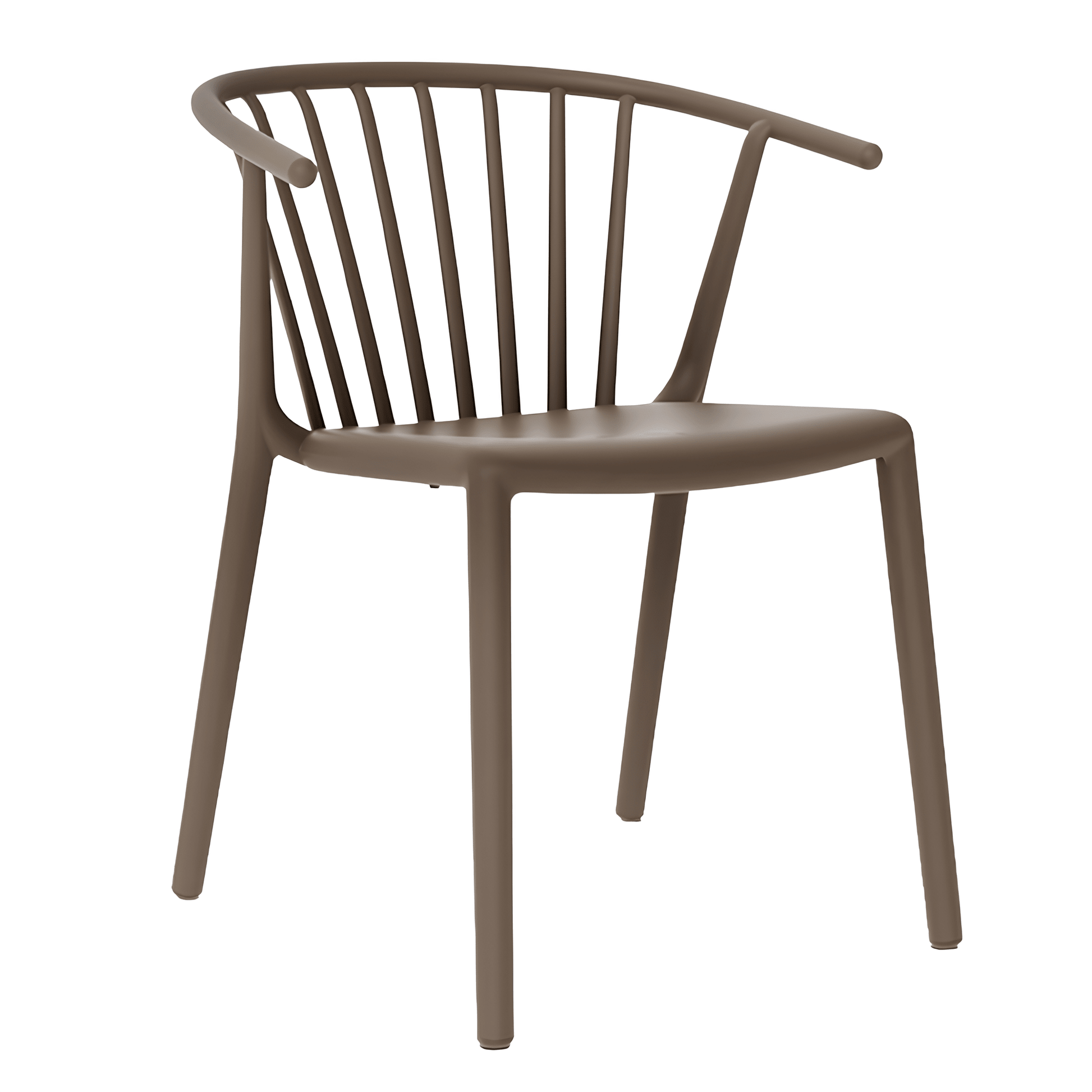 Silla comercial Resol Woody con brazos, de fibra de vidrio con polipropileno para cafetería