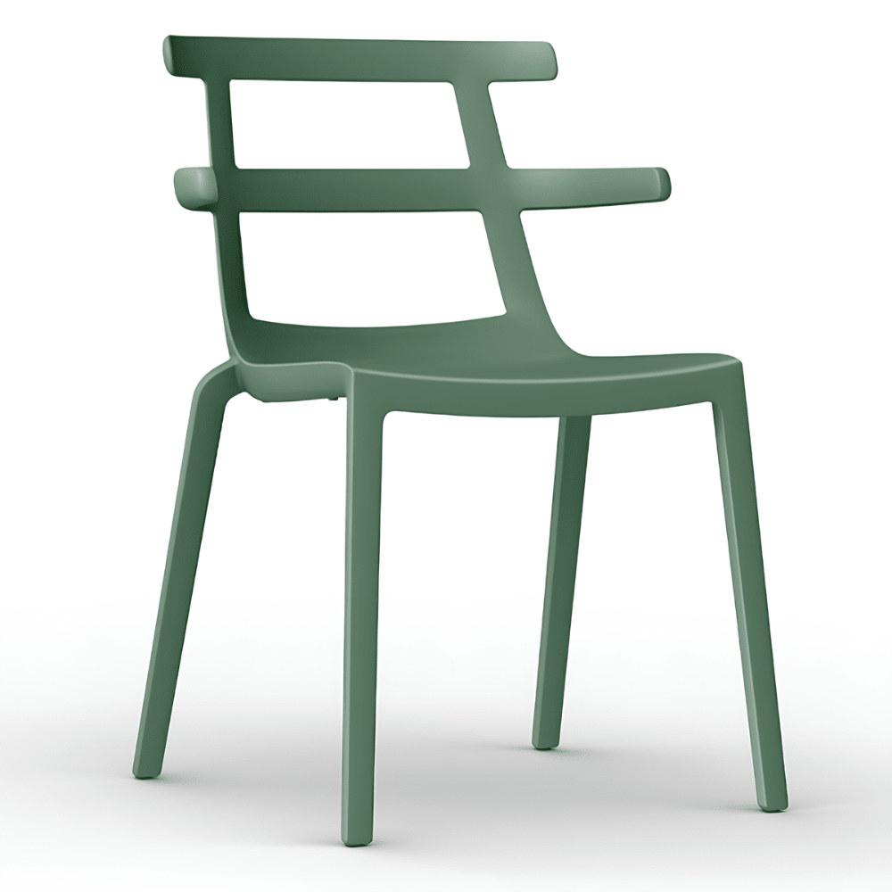 Silla comercial Resol Tokyo con brazos en polipropileno con fibra de vidrio, apilable