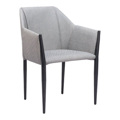 Silla Comercial para Cafetería - ZUO ANDOVER - Gris Pizarra - Asiento y Respaldo Tapizados en Lino Sintético - 110167 - Zuo - NOGAL BEAT - Silla Comercial Interior