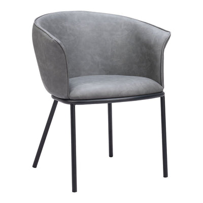 Silla Comercial para Comedor de Empresa - ZUO GARSTON - Varios Colores - Asiento y Respaldo Tapizados en Piel Sintética - 110175 - Zuo - NOGAL BEAT - Silla Comercial Interior