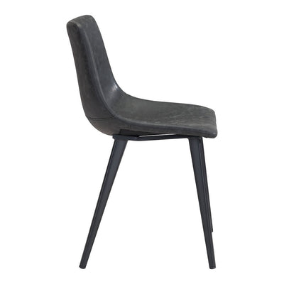 Silla Comercial para Desayunador - ZUO DANIEL - Negro Vintage - Asiento y Respaldo Tapizados en Piel Sintética - 101948 - Zuo - NOGAL BEAT - Silla Comercial Interior