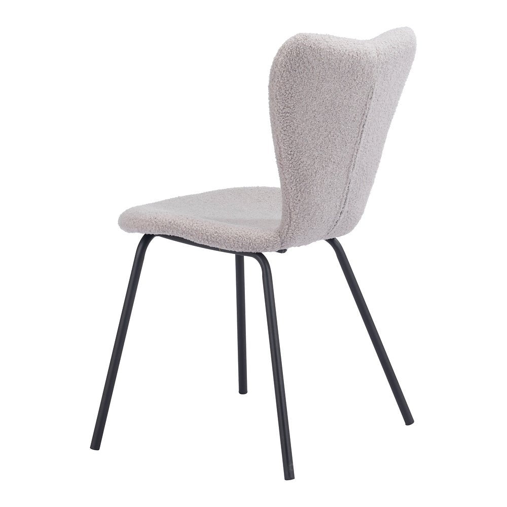 Silla Comercial para Desayunador - ZUO THIBIDEAUX - Varios Colores - Asiento y Respaldo Tapizados en Tela Tipo Borrego - 109659 - Zuo - NOGAL BEAT - Silla Comercial Interior
