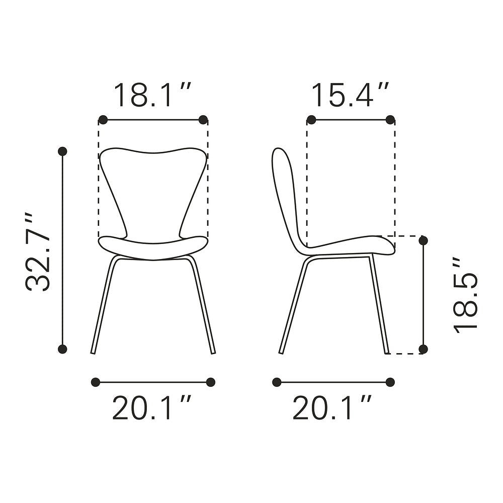 Silla Comercial para Desayunador - ZUO THIBIDEAUX - Varios Colores - Asiento y Respaldo Tapizados en Tela Tipo Borrego - 109658 - Zuo - NOGAL BEAT - Silla Comercial Interior