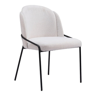 Silla Comercial para Food Court - ZUO JAMBI - Marfil - Asiento y Respaldo Tapizados en Tela Tipo Borrego - 109965 - Zuo - NOGAL BEAT - Silla Comercial Interior