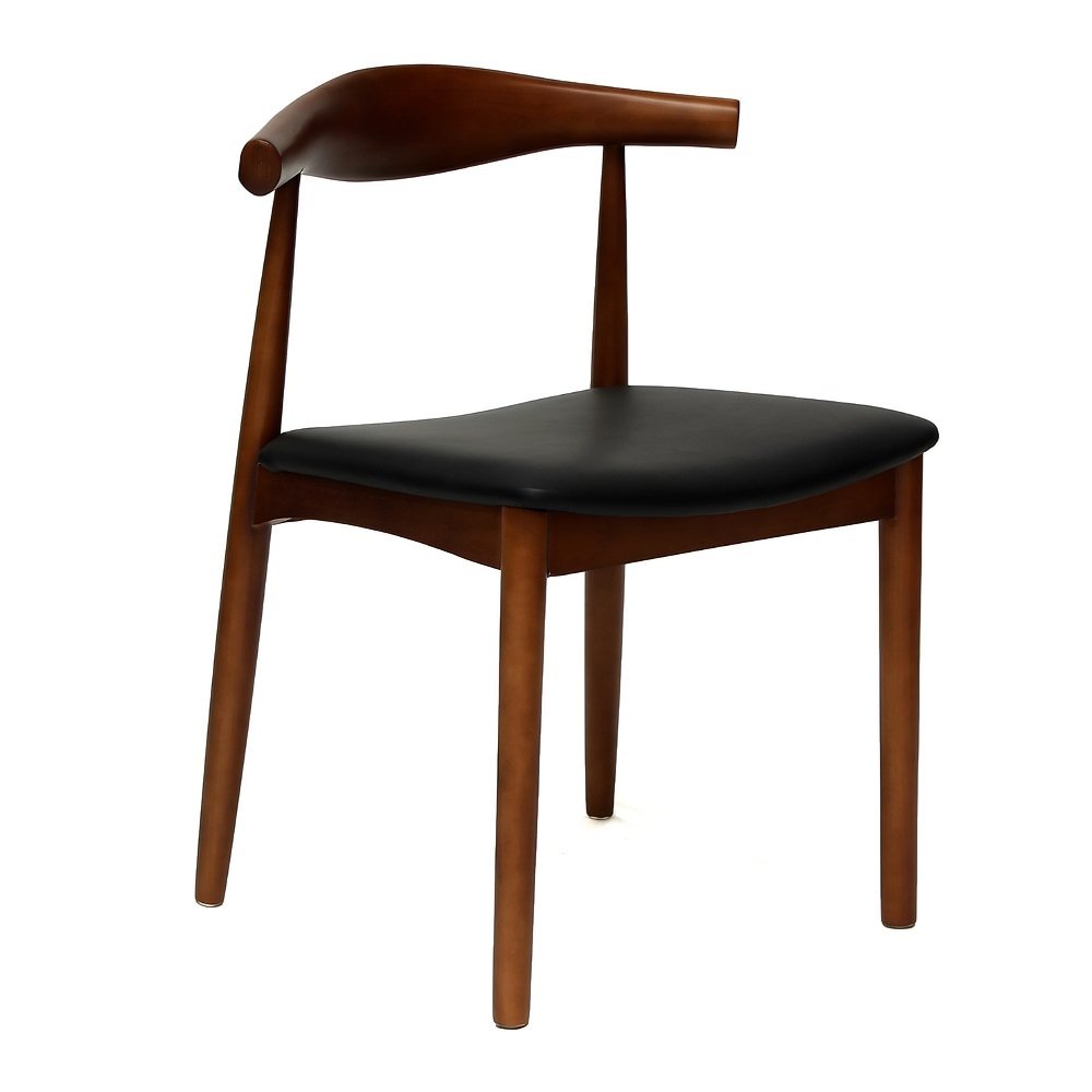 Silla comercial Nogal Beat Mónaco con asiento tapizado en vinipiel y estructura de madera de haya