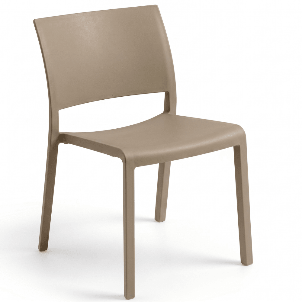 Silla comercial Resol Fiona de fibra de vidrio con polipropileno, apilable para restaurante