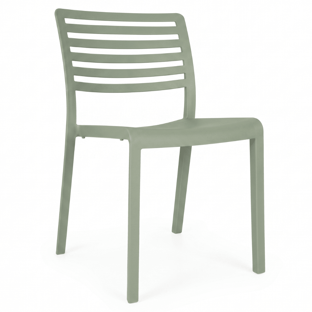Silla comercial Resol Lama de polipropileno con fibra de vidrio, apilable para exterior
