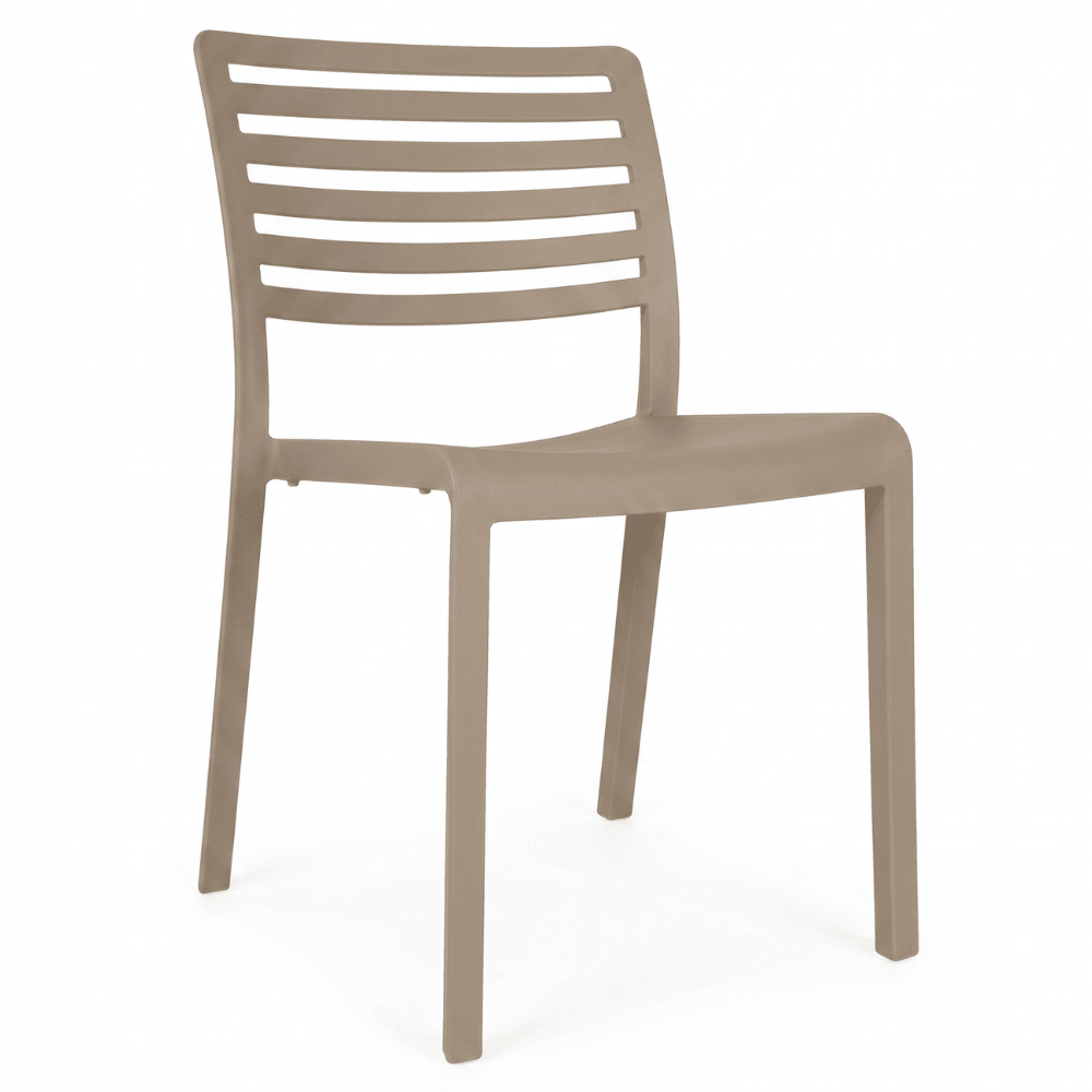 Silla comercial Resol Lama de polipropileno con fibra de vidrio, apilable para exterior
