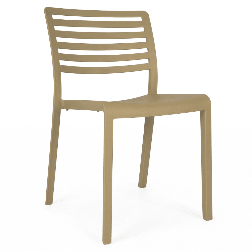 Silla comercial Resol Lama de polipropileno con fibra de vidrio, apilable para exterior