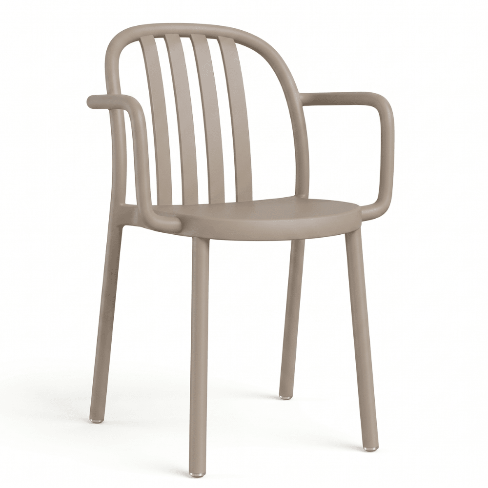 Silla comercial Resol Sue Armchair de polipropileno con fibra de vidrio y brazos para exterior