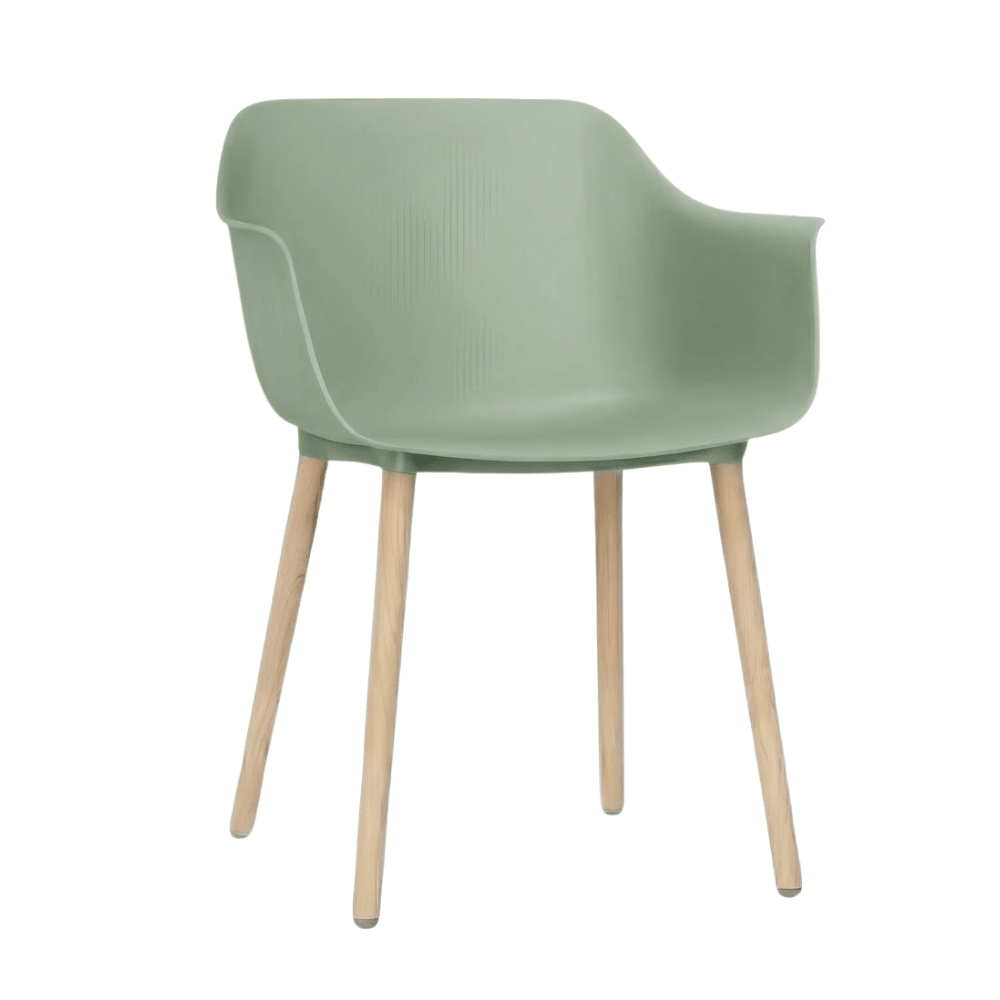 Silla Comercial para Restaurante - RESOL SHAPE MADERA - Varios Colores - Asiento y Respaldo en Polipropileno - 5310 - Resol - NOGAL BEAT - Sillas