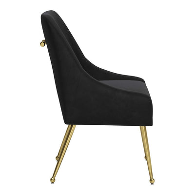 Silla Comercial para Restaurante - ZUO MAXINE - Varios Colores - Asiento y Respaldo Tapizados en Tela Tipo Terciopelo - 109717 - Zuo - NOGAL BEAT - Silla Comercial Interior