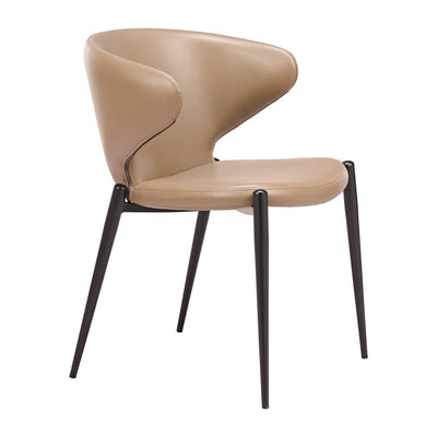 Silla Comercial para Salón de Eventos - ZUO LINO - Taupe - Asiento y Respaldo Tapizados en Piel Sintética - 111206 - Zuo - NOGAL BEAT - Silla Comercial Interior