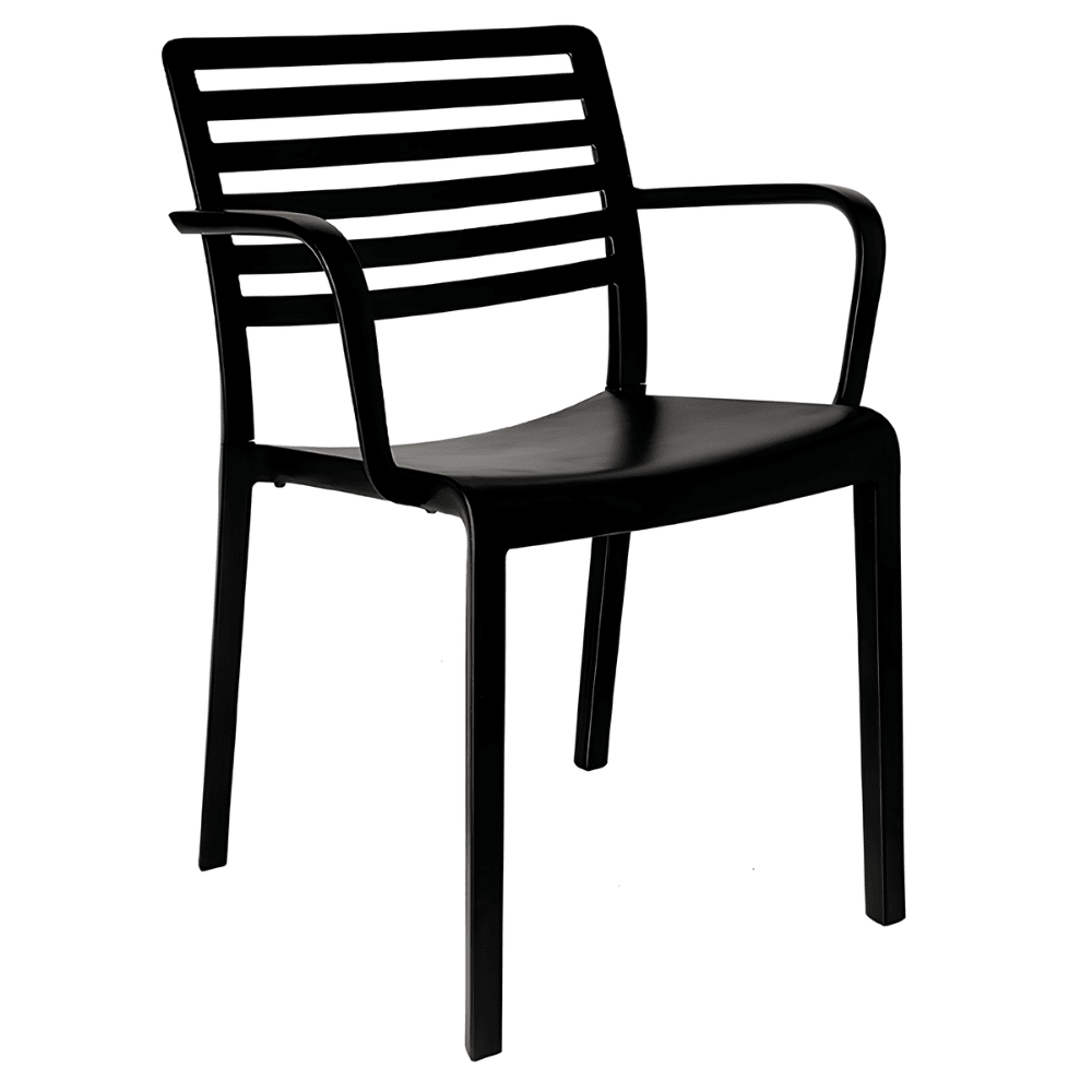 Silla comercial Resol Lama Armchair con brazos, de fibra de vidrio con polipropileno para terraza