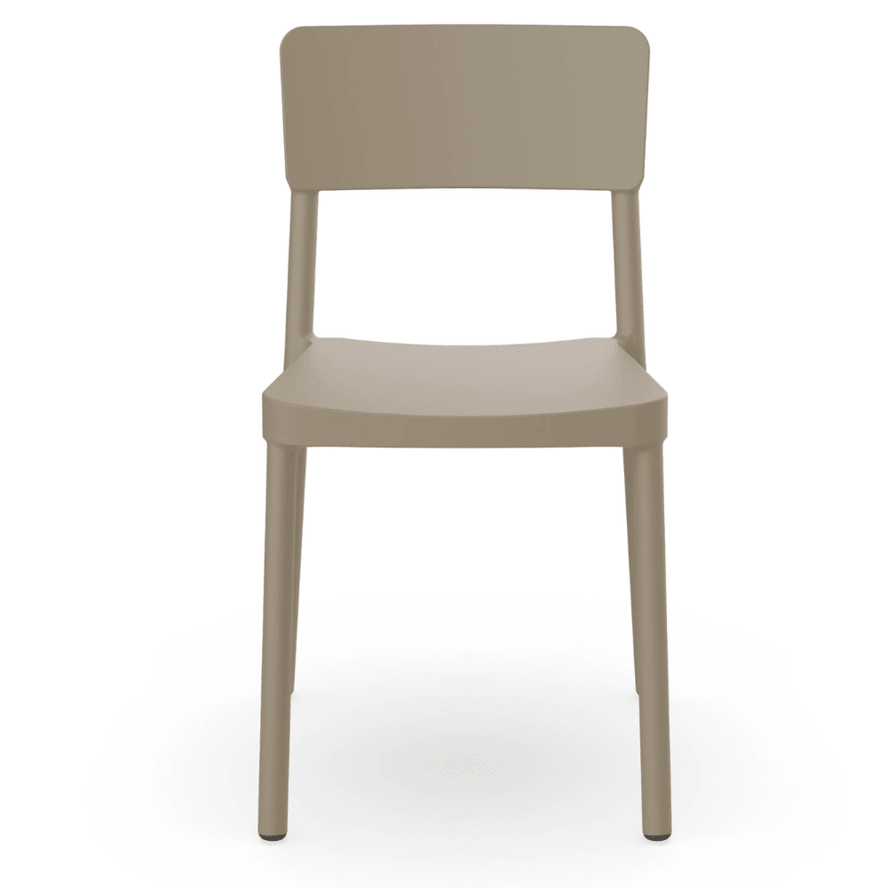 Silla comercial Resol Lisboa de fibra de vidrio con polipropileno, apilable para terraza