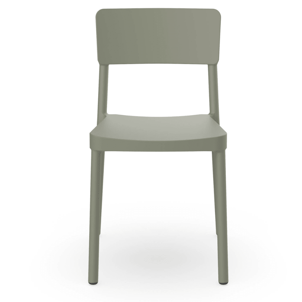 Silla comercial Resol Lisboa de fibra de vidrio con polipropileno, apilable para terraza