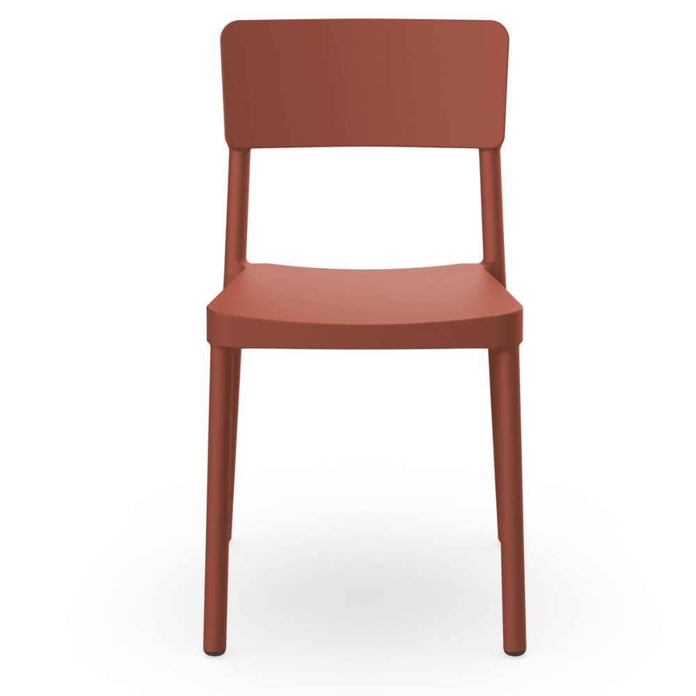 Silla comercial Resol Lisboa de fibra de vidrio con polipropileno, apilable para terraza