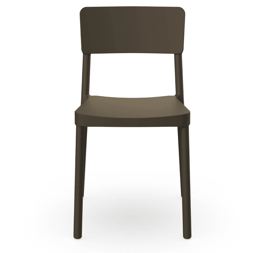 Silla comercial Resol Lisboa de fibra de vidrio con polipropileno, apilable para terraza