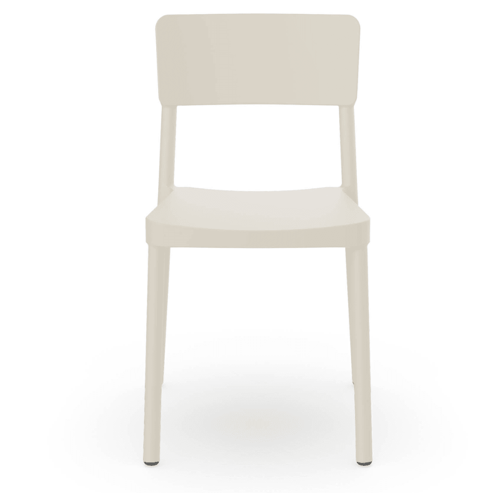 Silla comercial Resol Lisboa de fibra de vidrio con polipropileno, apilable para terraza