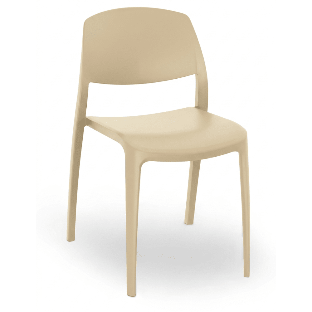 Silla comercial Resol Smart de polipropileno con fibra de vidrio para terraza y exterior