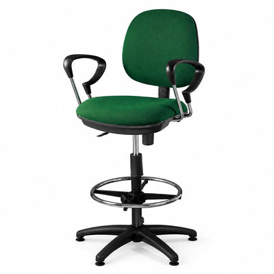 Silla de Cajero para Mostrador de Atención - GEBESA COMFORT - Varios Acabados - Brazos Cromados - Base Fija - GDC304CPBF - GEBESA - NOGAL BEAT - Silla Kit Cajero