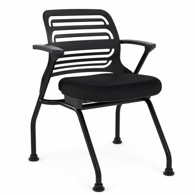 Silla de Capacitación para Sala de Conferencias - GEBESA IKA - Negro - Apilable Fija con Asiento Abatible y Estructura Negra - GDY230NBFTZ00 - GEBESA - NOGAL BEAT - Silla de Visita