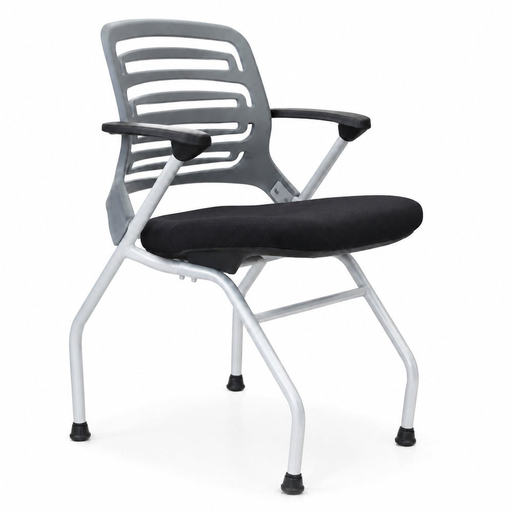 Silla de Capacitación para Sala de Juntas - GEBESA IKA - Negro - Apilable Fija con Asiento Abatible y Estructura Gris - GDY230BFTZ00 - GEBESA - NOGAL BEAT - Silla de Visita
