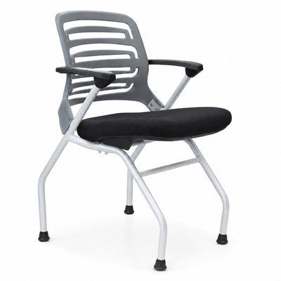 Silla de Capacitación para Sala de Juntas - GEBESA IKA - Negro - Apilable Fija con Asiento Abatible y Estructura Gris - GDY230BFTZ00 - GEBESA - NOGAL BEAT - Silla de Visita