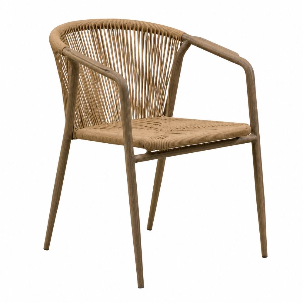 Silla de Intemperie para Hotel - NOGAL BEAT MARCELA - Natural - Aluminio y Cuerda - SILLA MARCELA Natural - CAMCO - NOGAL BEAT - Silla de Terraza