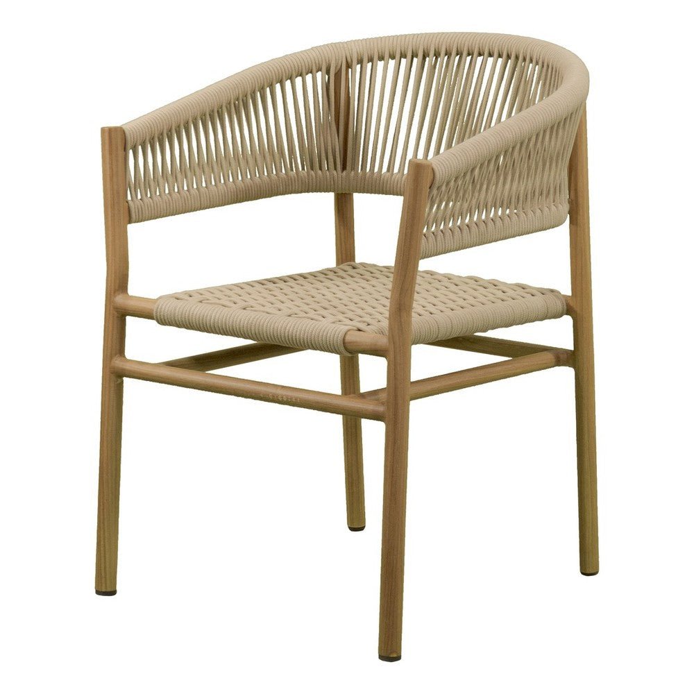 Silla de Intemperie para Spa - NOGAL BEAT TREYA - Beige - Aluminio y Cuerda - SILLA TREYA Beige - CAMCO - NOGAL BEAT - Silla de Terraza