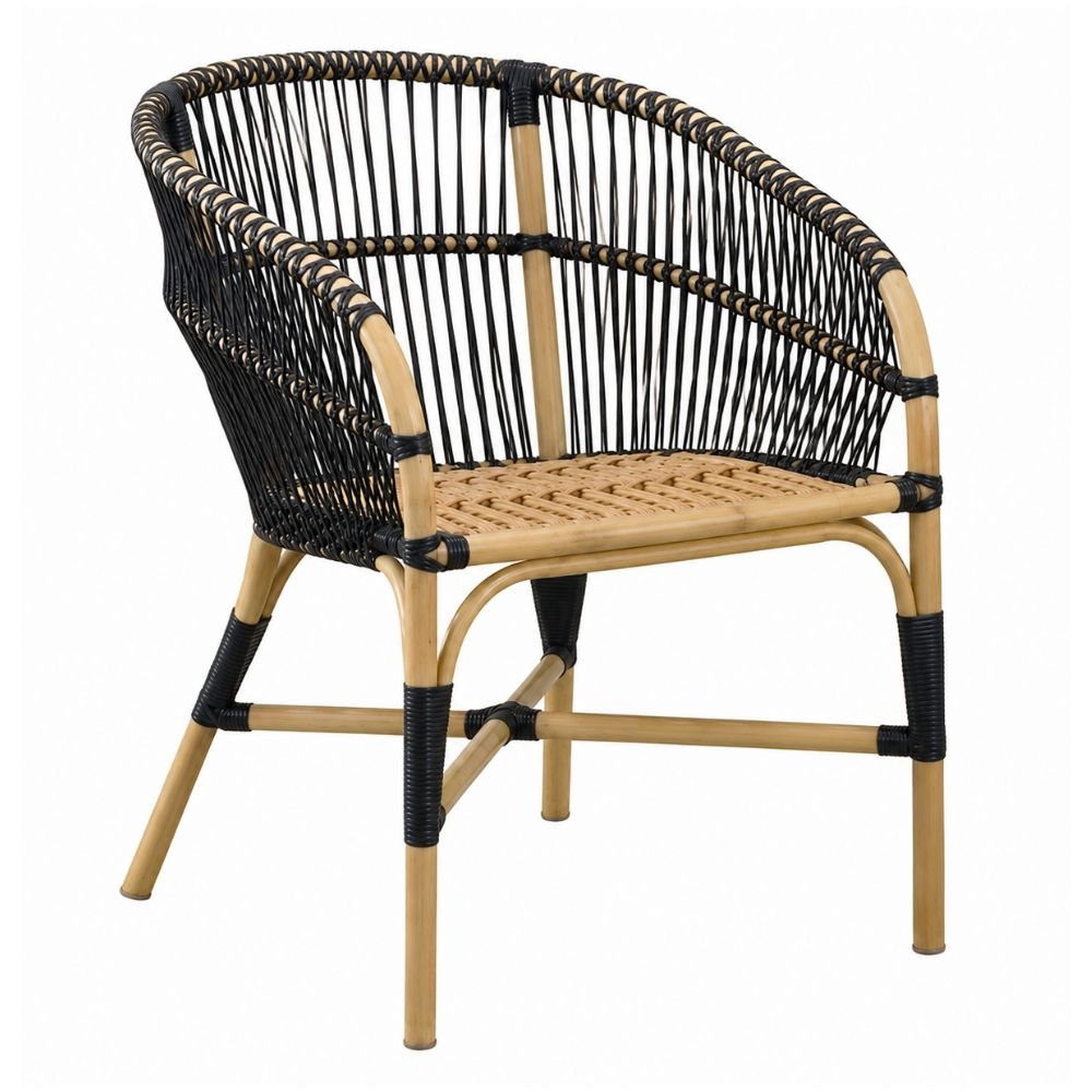 Silla de Interior para Áreas de Estar - NOGAL BEAT GUYANA - Negro - Rattan y Polyrattan - SILLA GUYANA Negro - CAMCO - NOGAL BEAT - Silla Comercial Interior